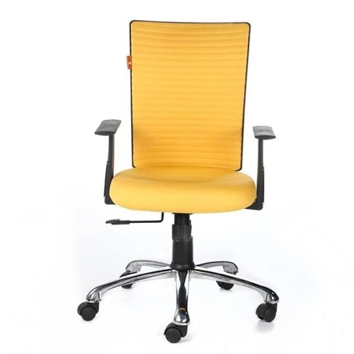 Yellow Fabric Bluebell Verve Medium Back Office Revolving Chair Manufacturers, Wholesale Suppliers in Kerala